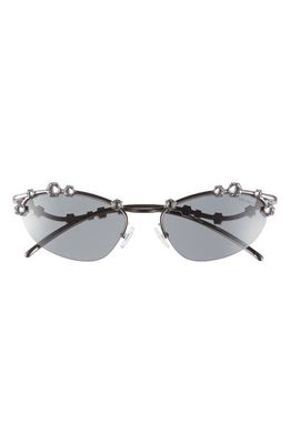 Swarovski 56mm Oval Sunglasses in Gunmetal