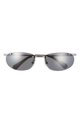 Swarovski 59mm Oval Sunglasses in Matte Silver