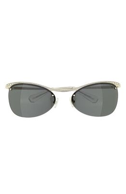 Swarovski 63mm Irregular Sunglasses in Silver