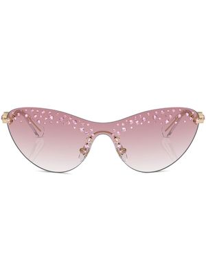 Swarovski crystal-embellished goggle-frame sunglasses - Gold