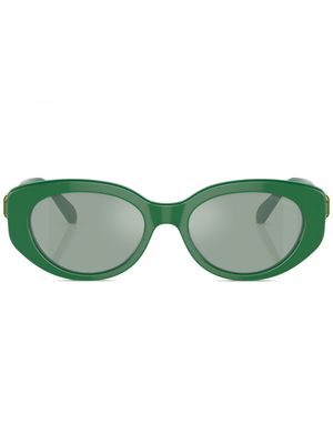 Swarovski crystal-embellished round-frame sunglasses - Green