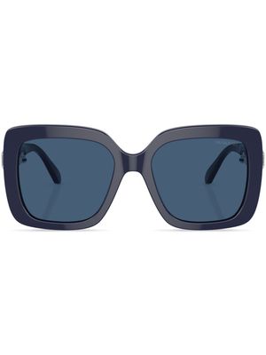 Swarovski crystal-embellished square frame sunglasses - Blue