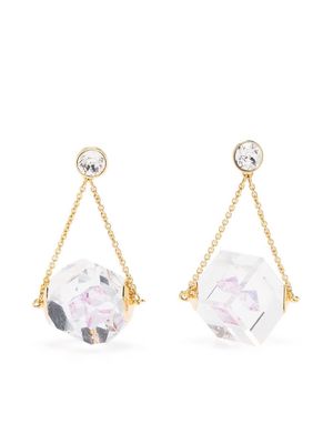 Swarovski Curiosa asymmetric drop earrings - White