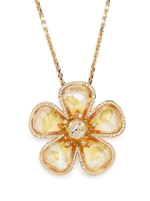 Swarovski Florere oversize-pendant long necklace - Gold
