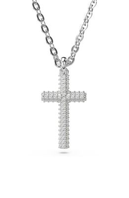 Swarovski Insigne Pavé Zirconia Cross Pendant Necklace in Silver