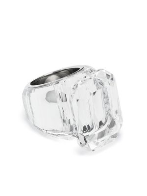 Swarovski Lucent crystal-embellished sterling silver ring - White