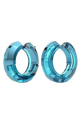 Swarovski Lucent Hoop Earrings in Indicolite