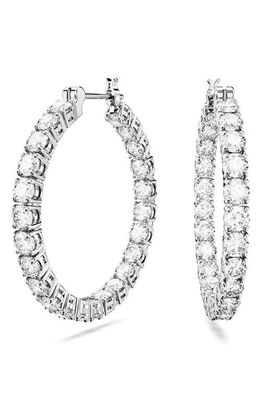 SWAROVSKI Matrix Tennis Hoop Earrings in Silver