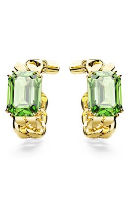 SWAROVSKI Millenia Octagon Cut Crystal Hoop Earrings in Green