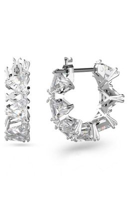 SWAROVSKI Millenia Triangle Cubic Zirconia Hoop Earrings in Silver /Clear Crystal