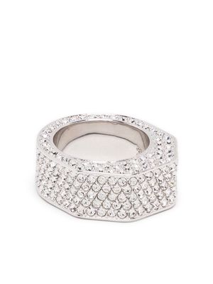 Swarovski octagonal gem embellishment ring - Silver
