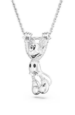 Swarovski x Disney 100 Mickey Mouse Crystal Pendant Necklace in Silver