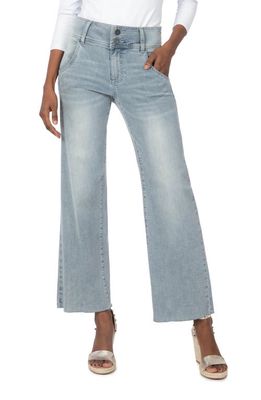SWAT FAME KUT from the Kloth High Waist Fray Hem Wide Leg Jeans in Conclusive