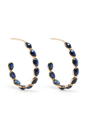 Swayta sha 18kt yellow gold blue sapphire hoop earrings