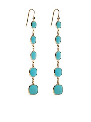 Swayta sha 18kt yellow gold turquoise drop earrings - Blue