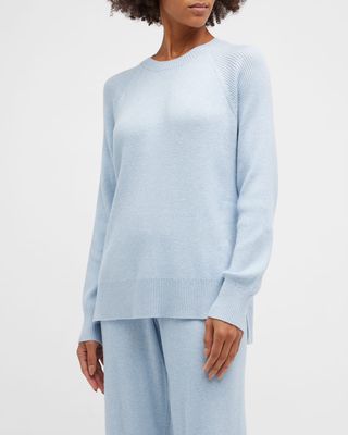 Sweater Weather Ribbed Raglan-Sleeve Pullover