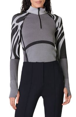 Sweaty Betty Abstract Quarter Zip Base Layer Top in Black