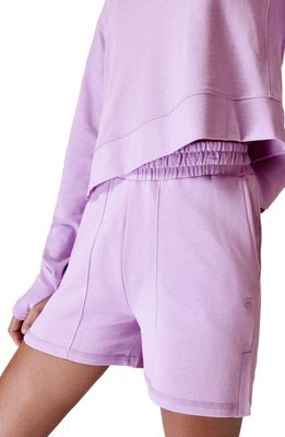 Sweaty Betty After Class Cotton Blend Shorts in Prism Purple