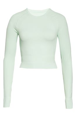 Sweaty Betty Athlete Seamless Long Sleeve Crop Top in Spring Green