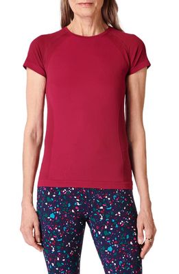 Sweaty Betty Athlete Seamless Workout T-Shirt in Vamp Red