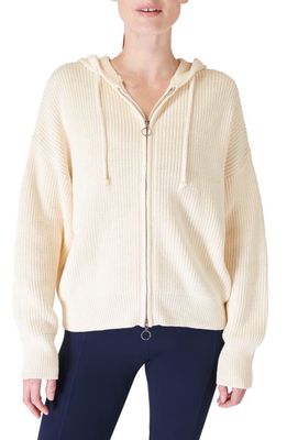 Sweaty Betty Chunky Zip-Up Hooded Cardigan in Lily White