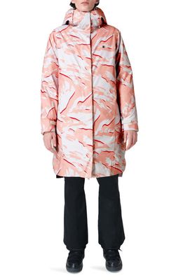 Sweaty Betty Climate 3-in-1 Waterproof Longline Ski Jacket in Pink Peaks Print