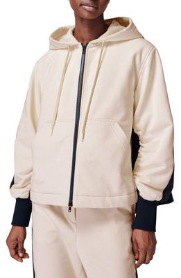 Sweaty Betty Contrast Zip Hoodie Jacket in Alabaster White