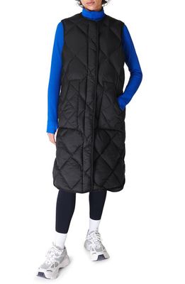 Sweaty Betty Downtown Quilted Longline Vest in Black