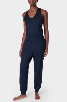 Sweaty Betty Gaia Yoga Jumpsuit in Navy Blue