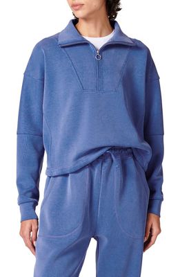 Sweaty Betty Half Zip Fleece Pullover in Lightning Blue
