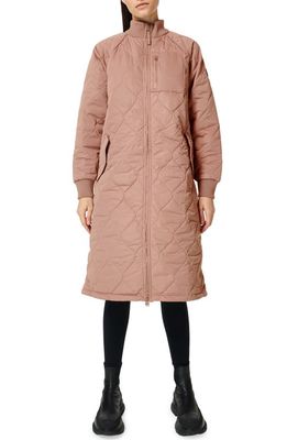 Sweaty Betty Long Quilted Coat in Chateau Pink