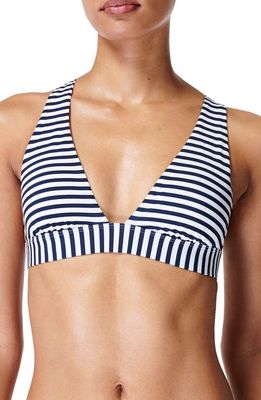 Sweaty Betty Peninsula Bikini Top in Navy Blue White Stripe
