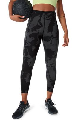 Sweaty Betty Power Pocket High Waist 7/8 Workout Leggings in Black Fade Print