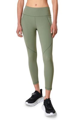Sweaty Betty Power Pocket Workout 7/8 Leggings in Heath Green