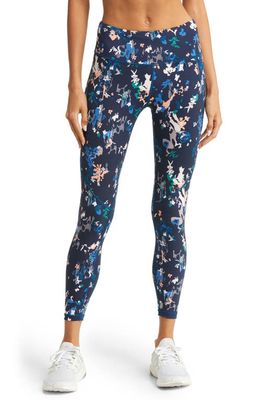 Sweaty Betty Power Pocket Workout Leggings in Blue Floral Displace Print