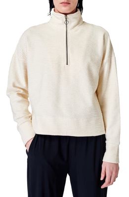 Sweaty Betty Rest Up Half Zip Pullover in Lily White