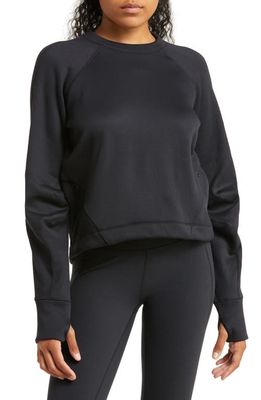 Sweaty Betty Run Crewneck Performance Sweatshirt in Black