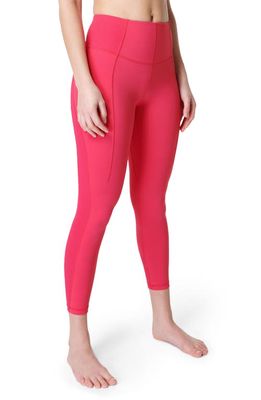 Sweaty Betty Super Soft Flow Crop Yoga Leggings in Glow Pink