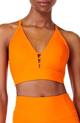 Sweaty Betty Super Soft Strappy Back Sports Bra in Lively Orange