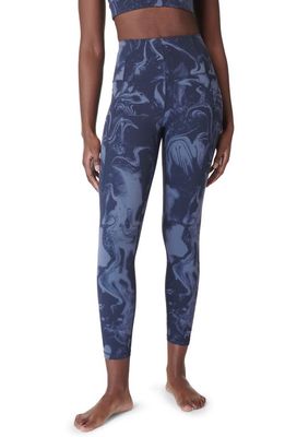 Sweaty Betty Supersoft High Waist 7/8 Leggings in Blue Marble Speckle Print