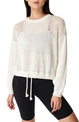Sweaty Betty Tides Open Stitch Pullover in Lily White