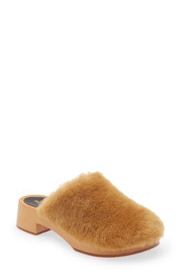 Swedish Hasbeens Fluff Genuine Shearling Clog in Nature