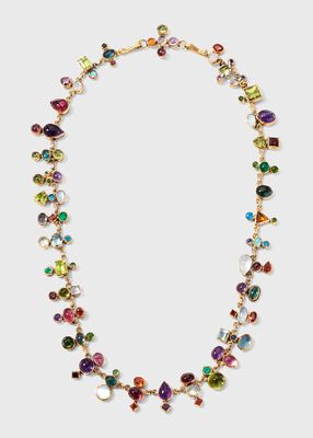 Sweet Necklace with Emerald, Moonstone, Carnelian, Sapphire, Amethyst, Peridot, Apatite, Pink Tourmaline and Opal