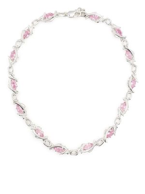 SWEETLIMEJUICE crystal-detailing cable link necklace - Silver