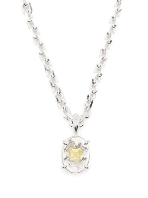 SWEETLIMEJUICE crystal pendant chain-link necklace - Silver