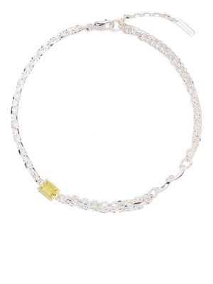 SWEETLIMEJUICE inset-gemstone cable-link chain necklace - Silver