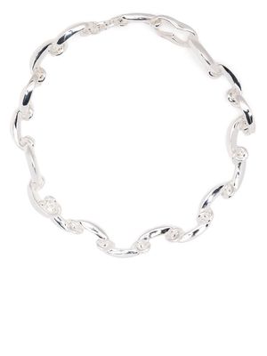 SWEETLIMEJUICE sculptural choker necklace - Silver