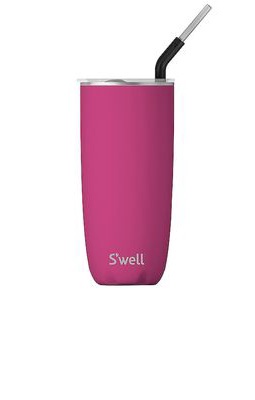 S'well Tumbler With Straw 24oz in Fuchsia.