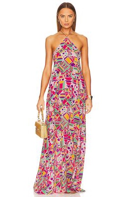 SWF Halterneck Maxi Dress in Fuchsia