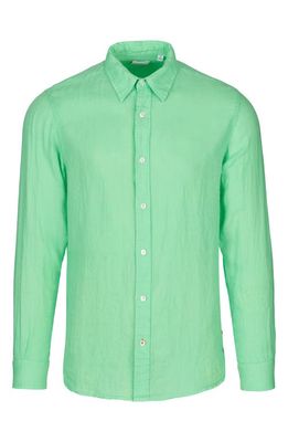 Swims Amalfi Linen Button-Up Shirt in Sea Glass